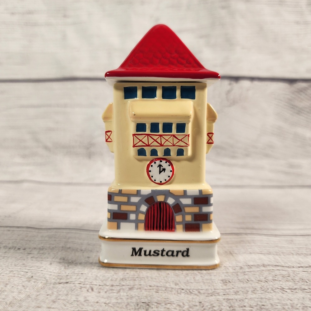 Danbury Mint 1990 Spices of the World German Clocktower Mustard Spice Jar